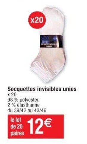 Socquettes invisibles unies