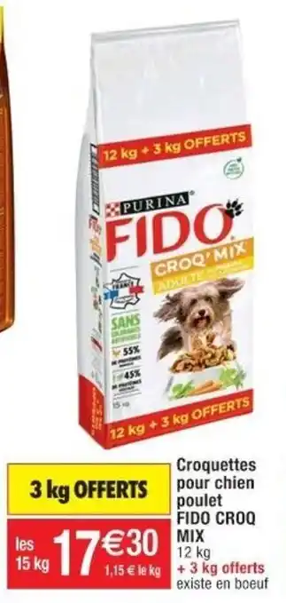 Cora x Carrefour Croquettes pour chien poulet FIDO CROQ MIX offre