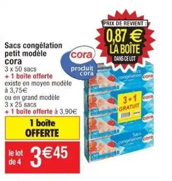 Cora x Carrefour Sacs congélation petit modèle CORA offre