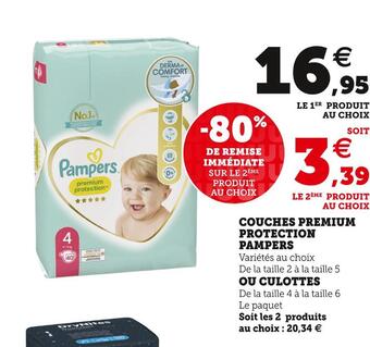 Super U Pampers couches premium protection offre