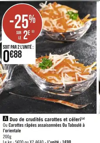 Géant Casino Duo de crudités carottes et céleri offre