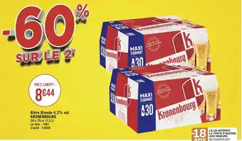 Géant Casino Kronenbourg bière blonde 4.2% vol. offre