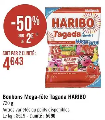 Géant Casino Haribo bonbons mega-fête tagada offre
