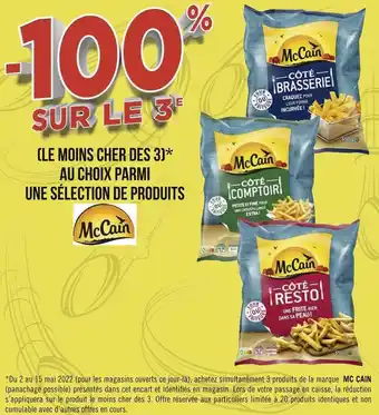 Géant Casino Mc cain bon plan sur une sélection de produits de la marque mc cain offre