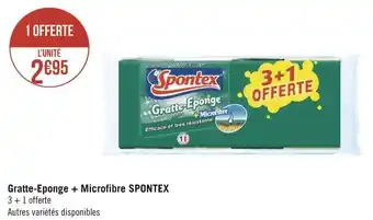 Géant Casino Spontex gratte-eponge + microfibre offre