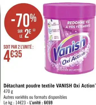 Géant Casino Vanish oxi action détachant poudre textile* offre