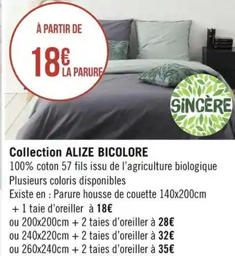 Géant Casino Sincère collection alize bicolore offre
