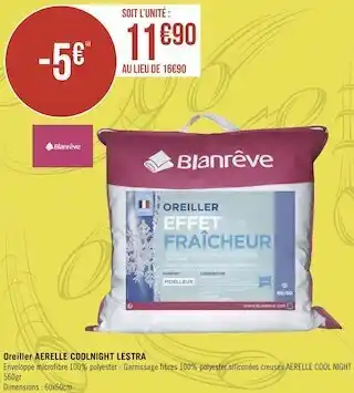 Géant Casino Lestra oreiller aerelle coolnight offre
