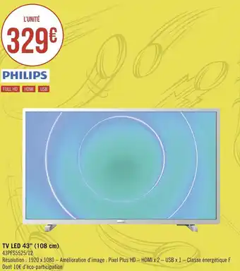 Géant Casino Philips tv led 43’’ (108 cm) offre