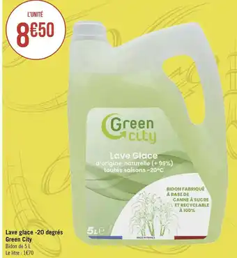 Green city lave glace -20 degrés
