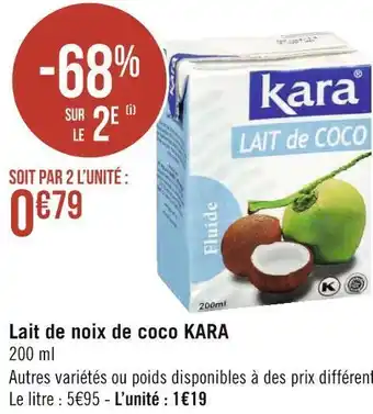 Géant Casino Kara lait de noix de coco offre