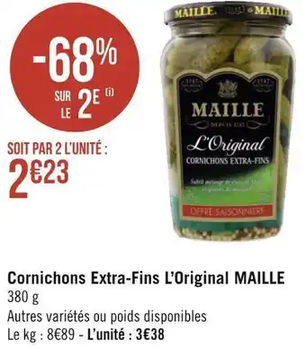 Géant Casino Maille cornichons extra-fins l’original offre