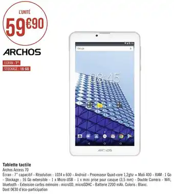 Géant Casino Archos tablette tactile offre