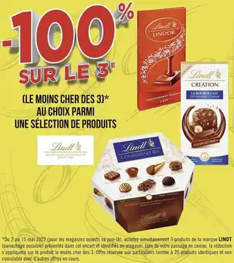 Géant Casino Lindt bon plan une sélection de produits de la marque lindt offre