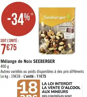 Géant Casino Seeberger mélange de noix offre