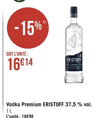 Géant Casino Eristoff vodka premium 37,5 % vol. offre