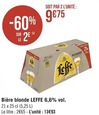 Géant Casino Leffe bière blonde 6,6% vol. offre