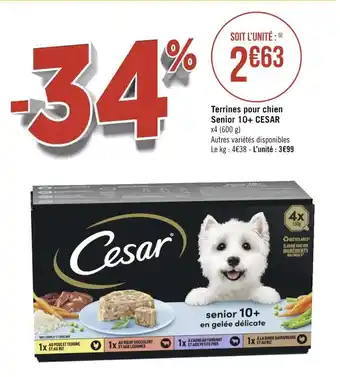 Géant Casino Cesar terrines pour chien senior 10+ offre