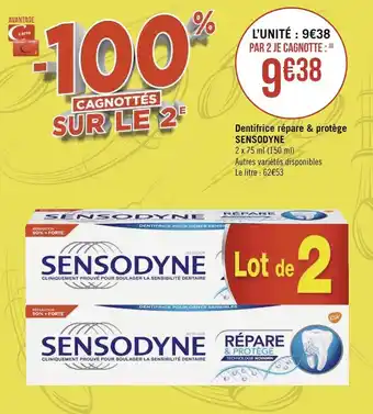 Géant Casino Sensodyne dentifrice répare & protège offre