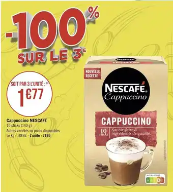 Géant Casino Nescafe cappuccino offre