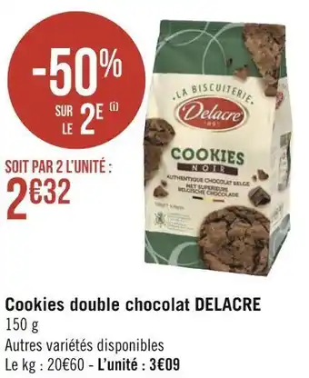 Géant Casino Delacre cookies double chocolat offre