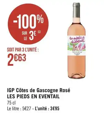 Géant Casino Les pieds en eventail igp côtes de gascogne rosé offre