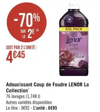 Géant Casino Lenor adoucissant coup de foudre la collection offre