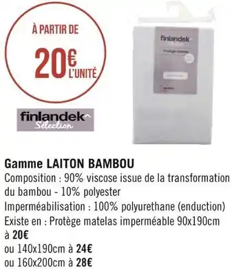 Géant Casino Finlandek gamme laiton bambou offre