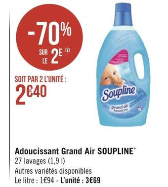 Géant Casino Soupline adoucissant grand air* offre