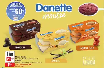 G20 Mousse danette chocolat, vanille ou caramel salé DANONE offre