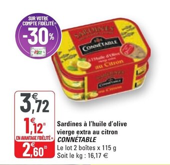 G20 Sardines à l'huile d'olive vierge extra au citron CONNÉTABLE offre
