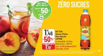 G20 ICE TEA saveur pêche zéro sucres LIPTON offre