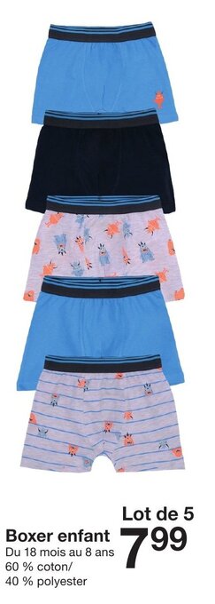 Zeeman Boxer enfant offre