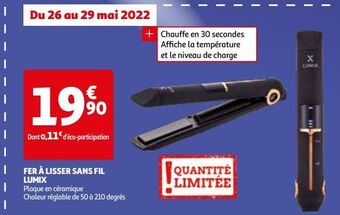 Auchan Fer à lisser sans fil lumix offre