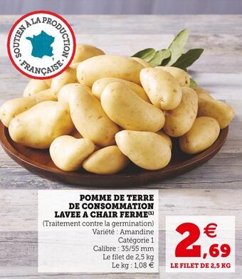 U Express Pomme de terre de consommation lavee a chair ferme offre