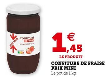 U Express Confiture de fraise prix mini offre
