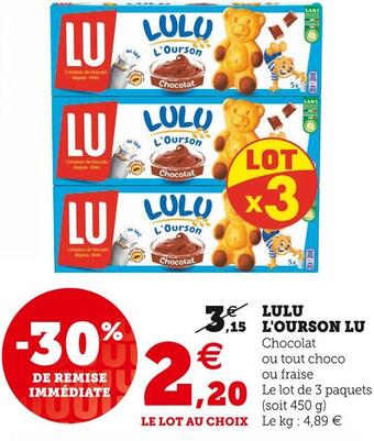 U Express Lu lulu l'ourson offre