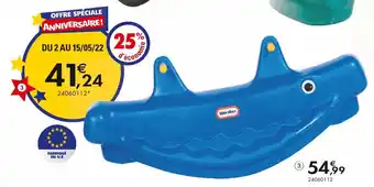Little tikes baleine bleue à bascule 2 à 3 places
