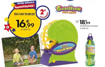 JouéClub Gazillion pack machine à bulles rollin wave- 3 ans | offre