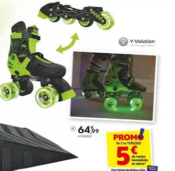 JouéClub Y-volution rollers néon combo skate vert taille m 34-37 offre