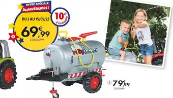 JouéClub Remorque citerne à eau rolly tanker- 3 ans offre
