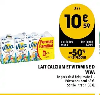 Supeco Candia lait calcium et vitamine d viva offre