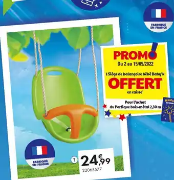 JouéClub Siège de balançoire bébé baby’k offre