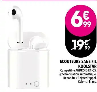 Supeco Écouteurs sans fil koolstar offre