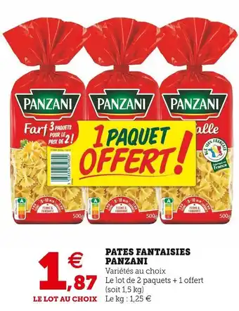 U Express Panzani pates fantaisies offre