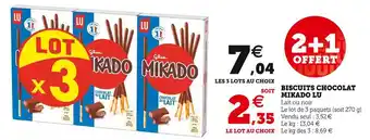 Super U Mikado lu biscuits chocolat offre