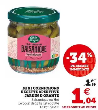 Super U Jardin d'orante mini cornichons recette apéritive offre
