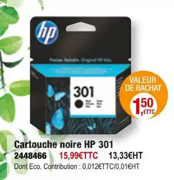Plein ciel Hp cartouche noire 301 offre