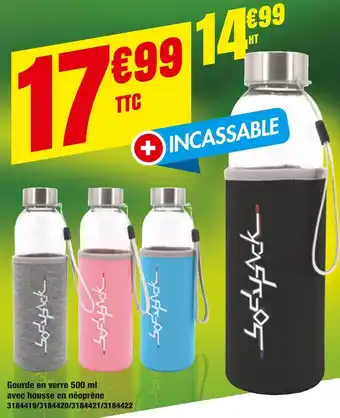 Gourde en verre 500 ml avec housse en néoprÚne