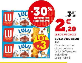 U Express Lu lulu l'ourson offre